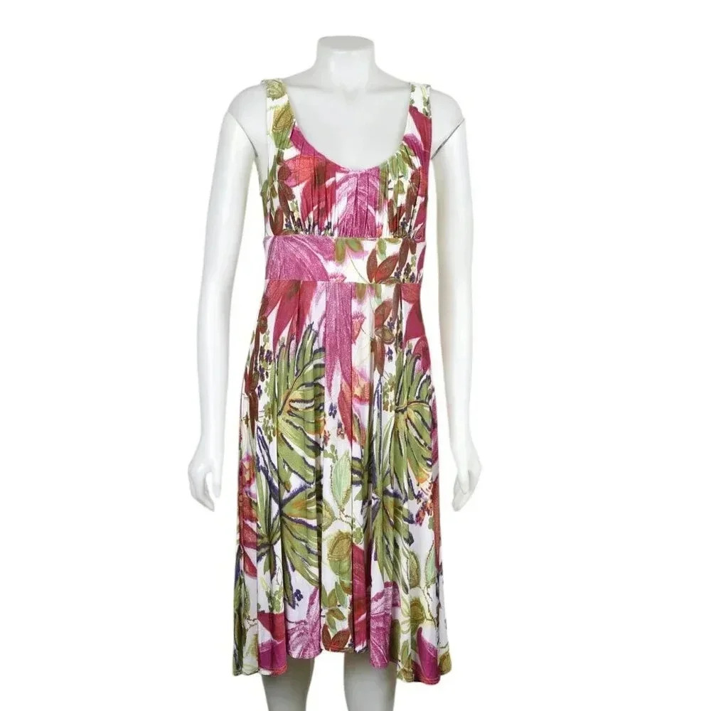 Joseph Ribkoff Midi Dress Floral Flowy Tropical Size 6
